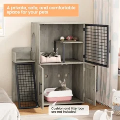 Cat Litter Box Enclosure, 2-Layer Hidden Cat Washroom With Sturdy Ladder, Cat Litter Box Furniture With Side Door, Villa Cat Cabinet -Living Aura Store GUEST fee299cb 8b49 41a8 b065 612d75130cba