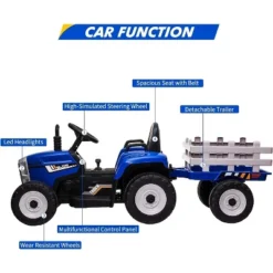 12V 25W Kids Powered Electric Tractor, Toddler Ride On Car W/Remote Control, LED Headlights, Gear Shift, MP3 Player USB Port For Kids 3-6 Years 16 12V 25W Kids Powered Electric Tractor, Toddler Ride On Car W/Remote Control, LED Headlights, Gear Shift, MP3 Player USB Port For Kids 3-6 Years -Living Aura Store GUEST ff956a6a 7277 4ab1 b58e 7016ce1ed2da